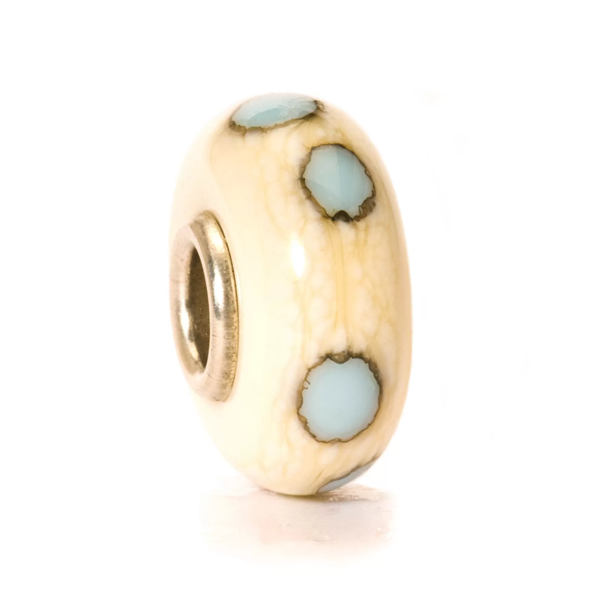 Outlet Trollbeads Beige/Blue Dot Bead