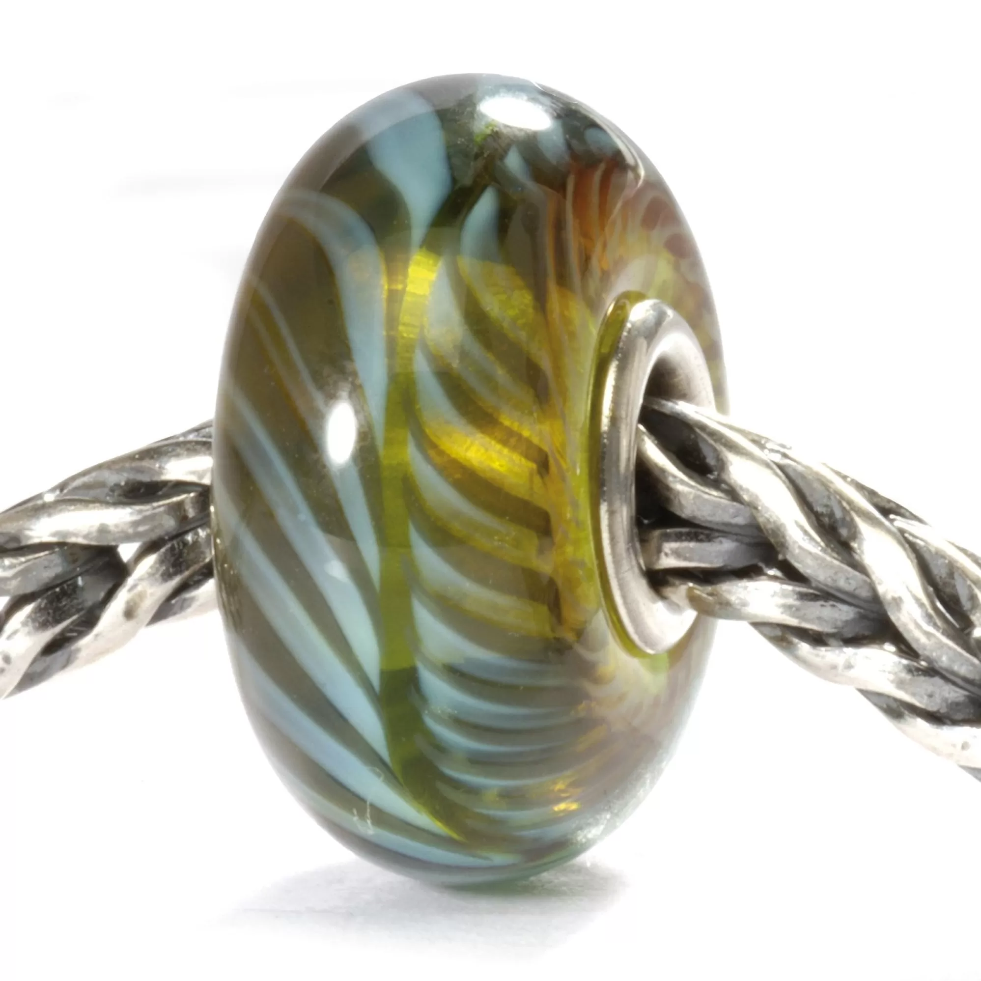 Outlet Trollbeads Blue-Green Feather Bead