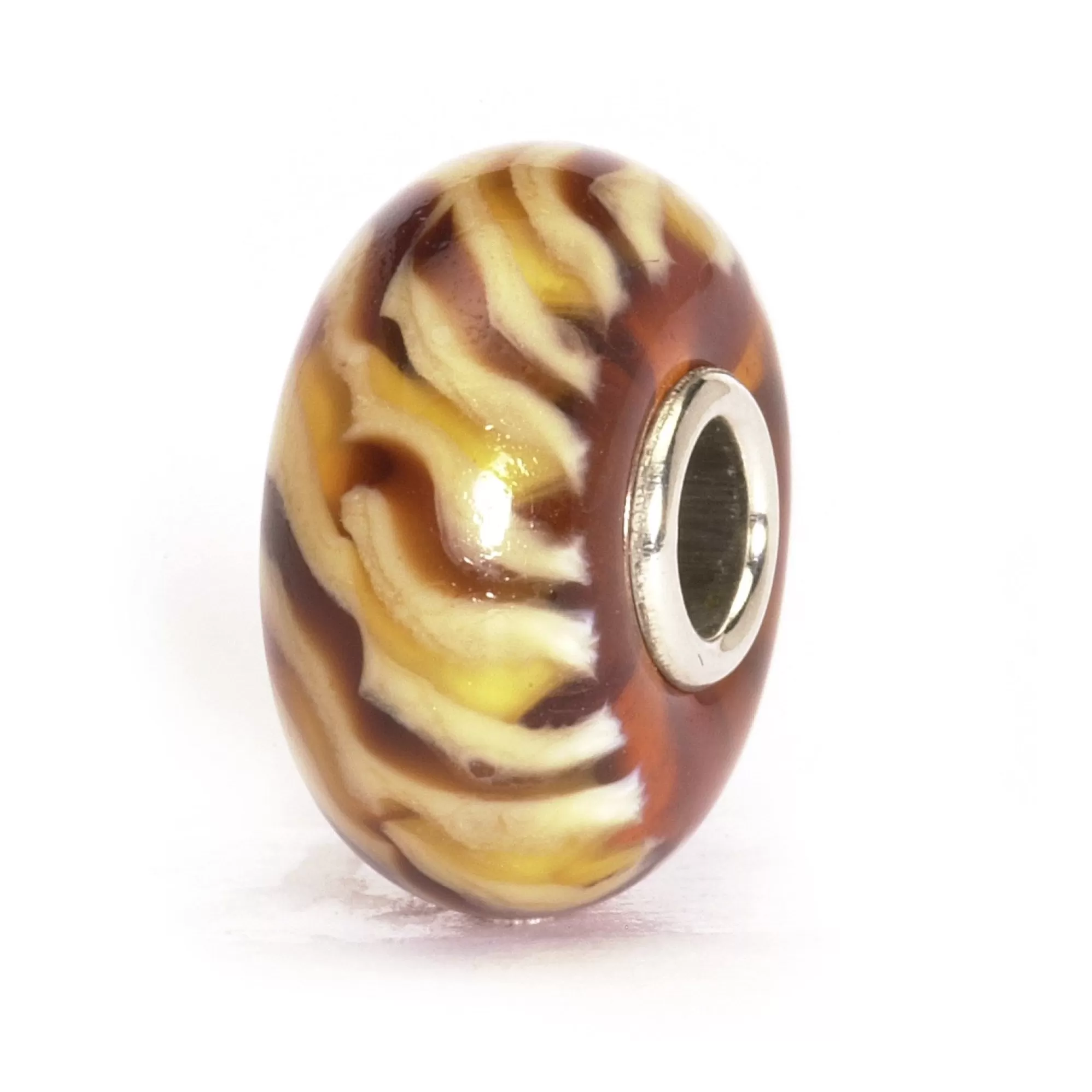 Online Trollbeads Clear Brown Braid Bead