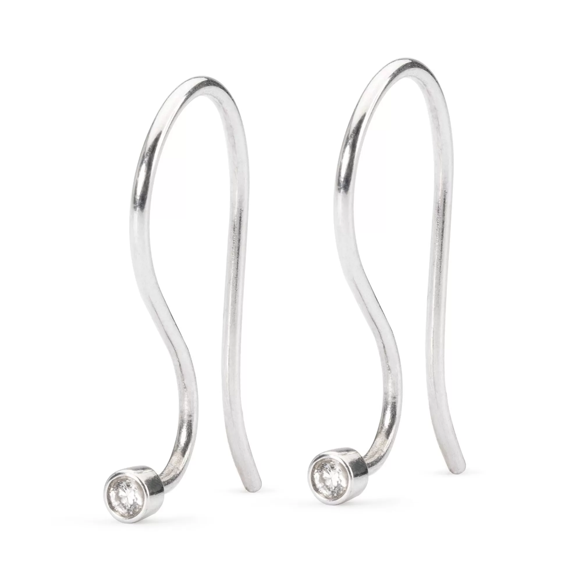 Online Trollbeads Earring Hooks, Silver/Brilliant