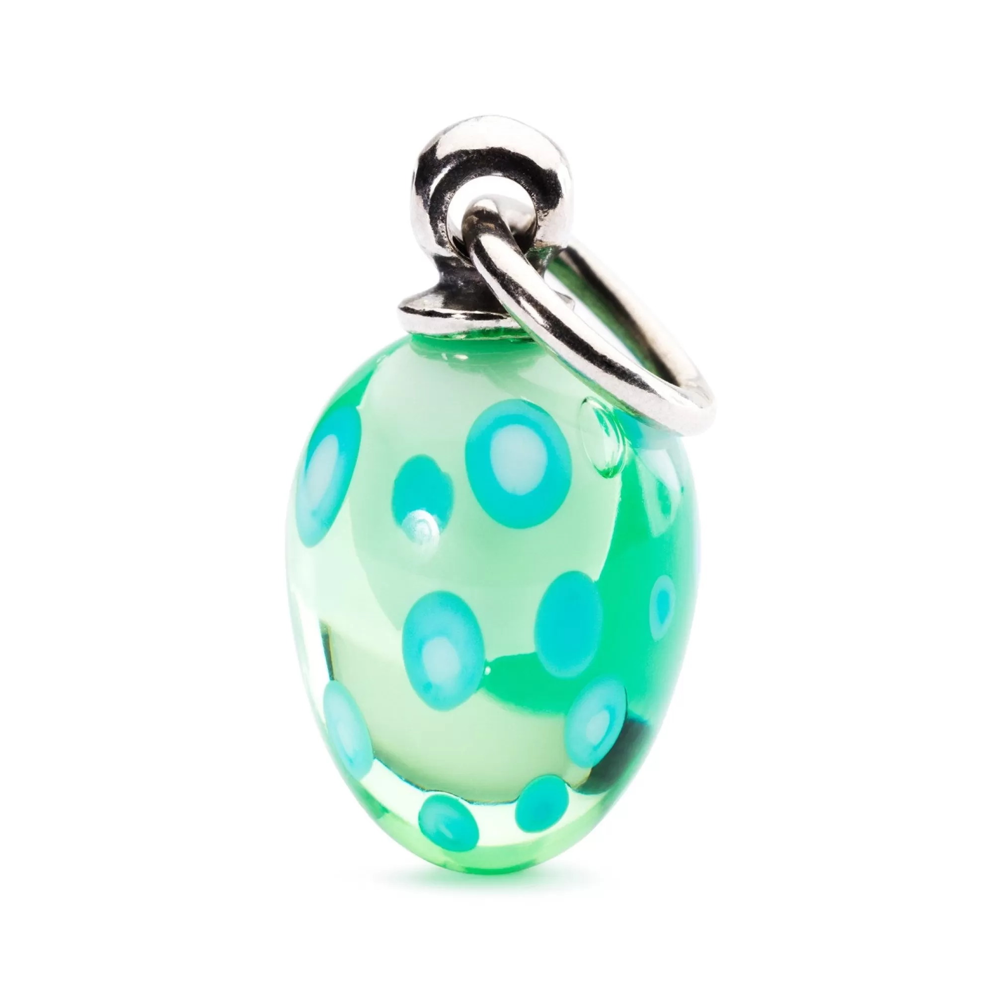 New Trollbeads Festive Aqua Dot Tassel Bead