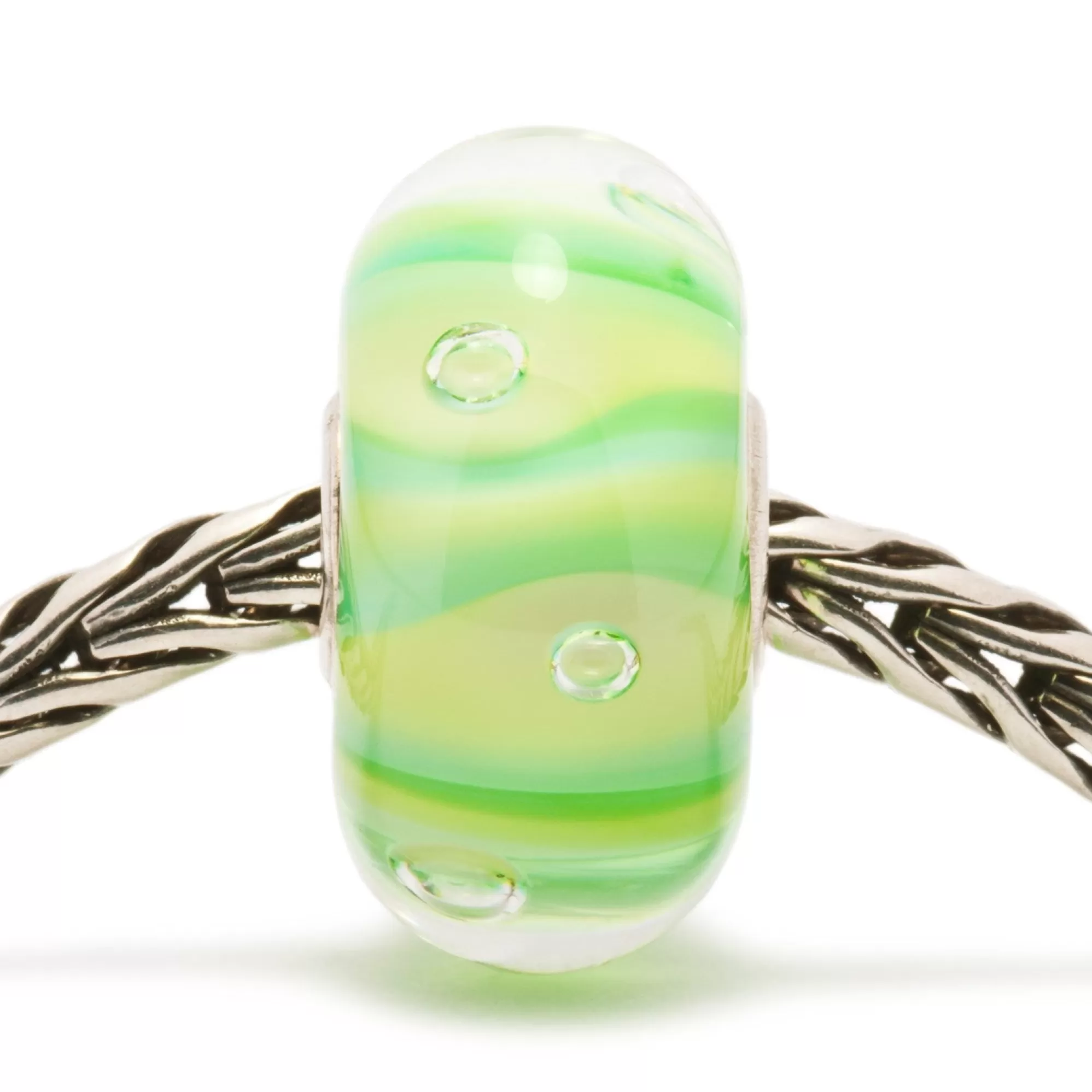 Shop Trollbeads Green Stripe Bubble Bead