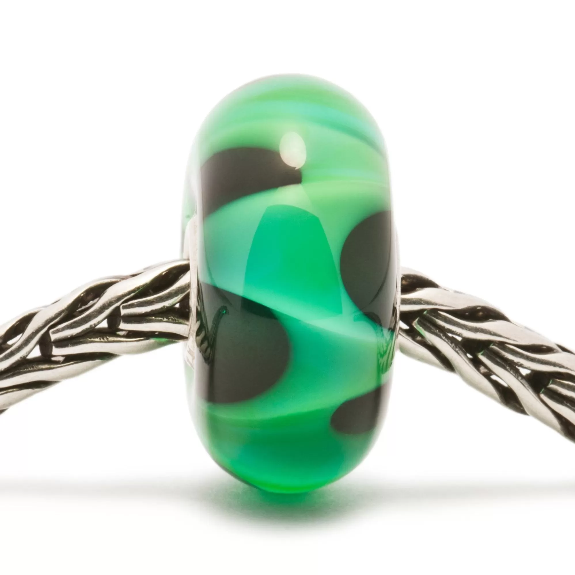 New Trollbeads Green Wave Bead