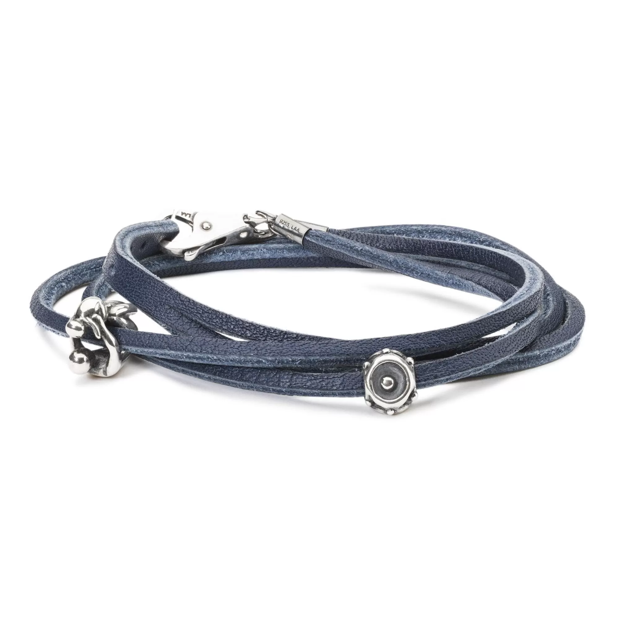 Flash Sale Trollbeads Leather Bracelet Blue/Silver