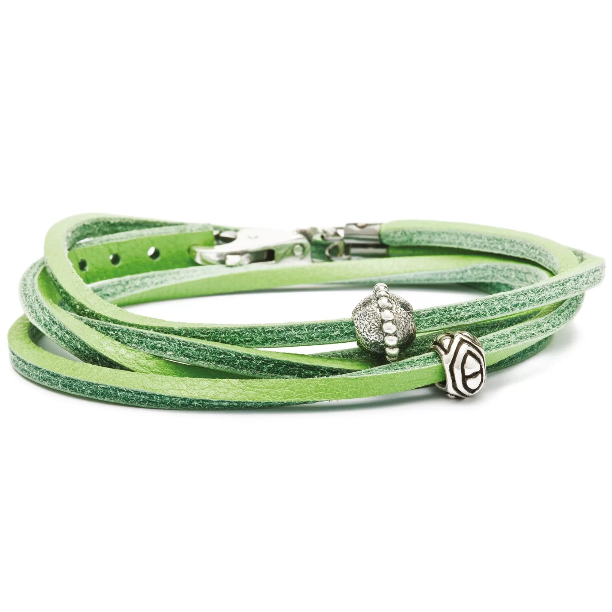 Best Trollbeads Leather Bracelet Green/Silver