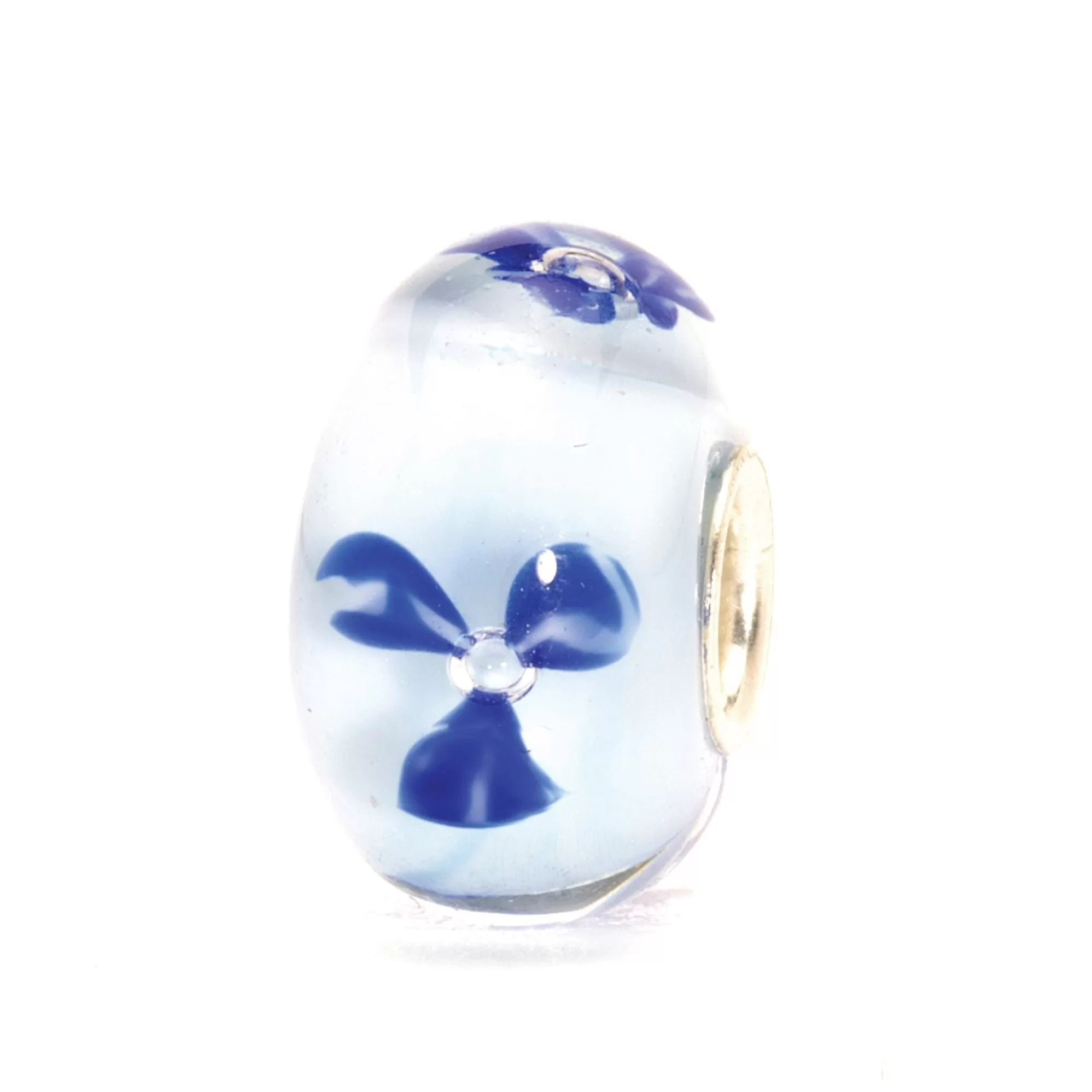 New Trollbeads Light Blue Flower Bead