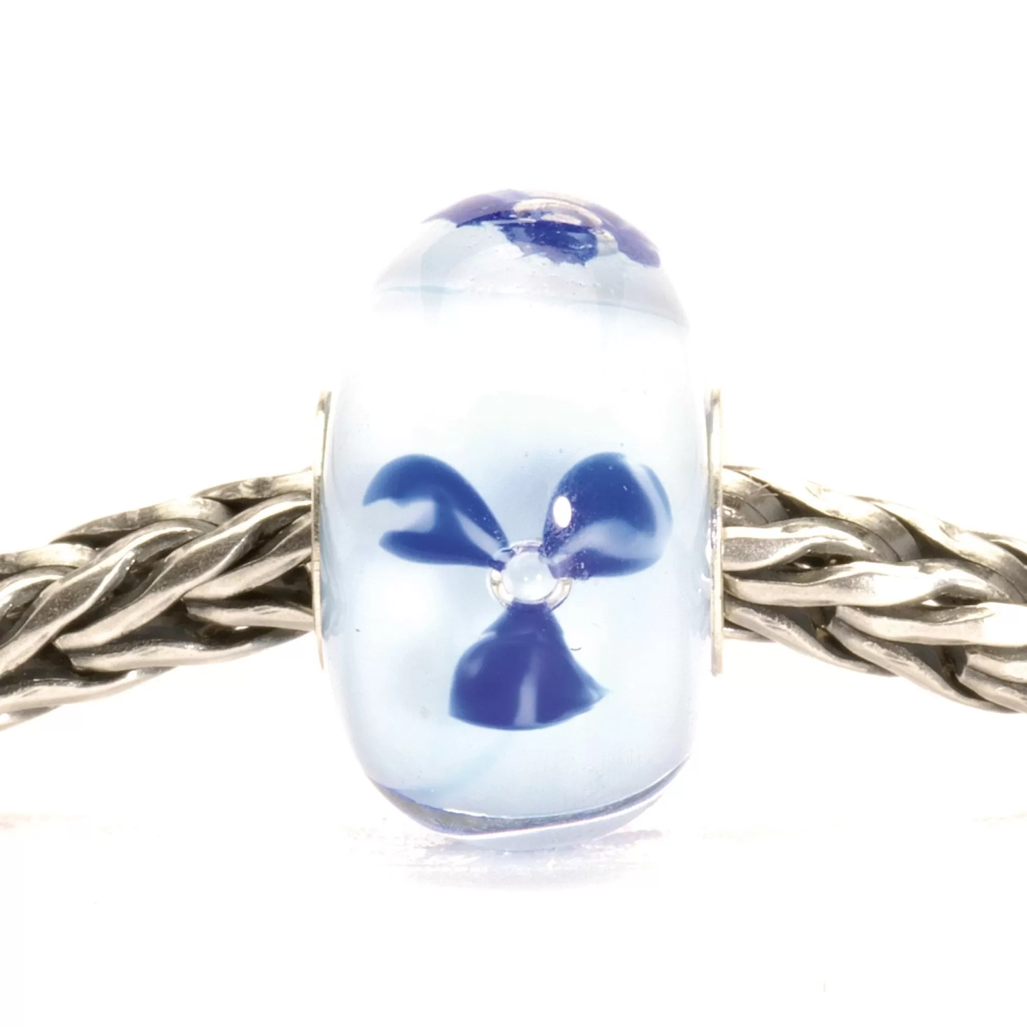 New Trollbeads Light Blue Flower Bead