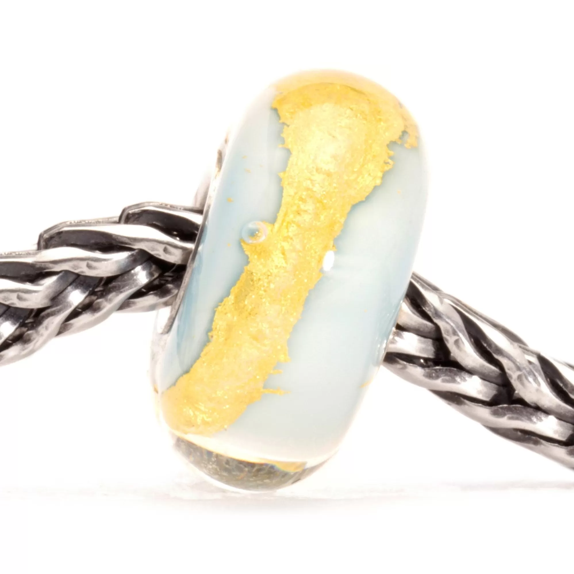 Clearance Trollbeads Light Blue Gold Bead