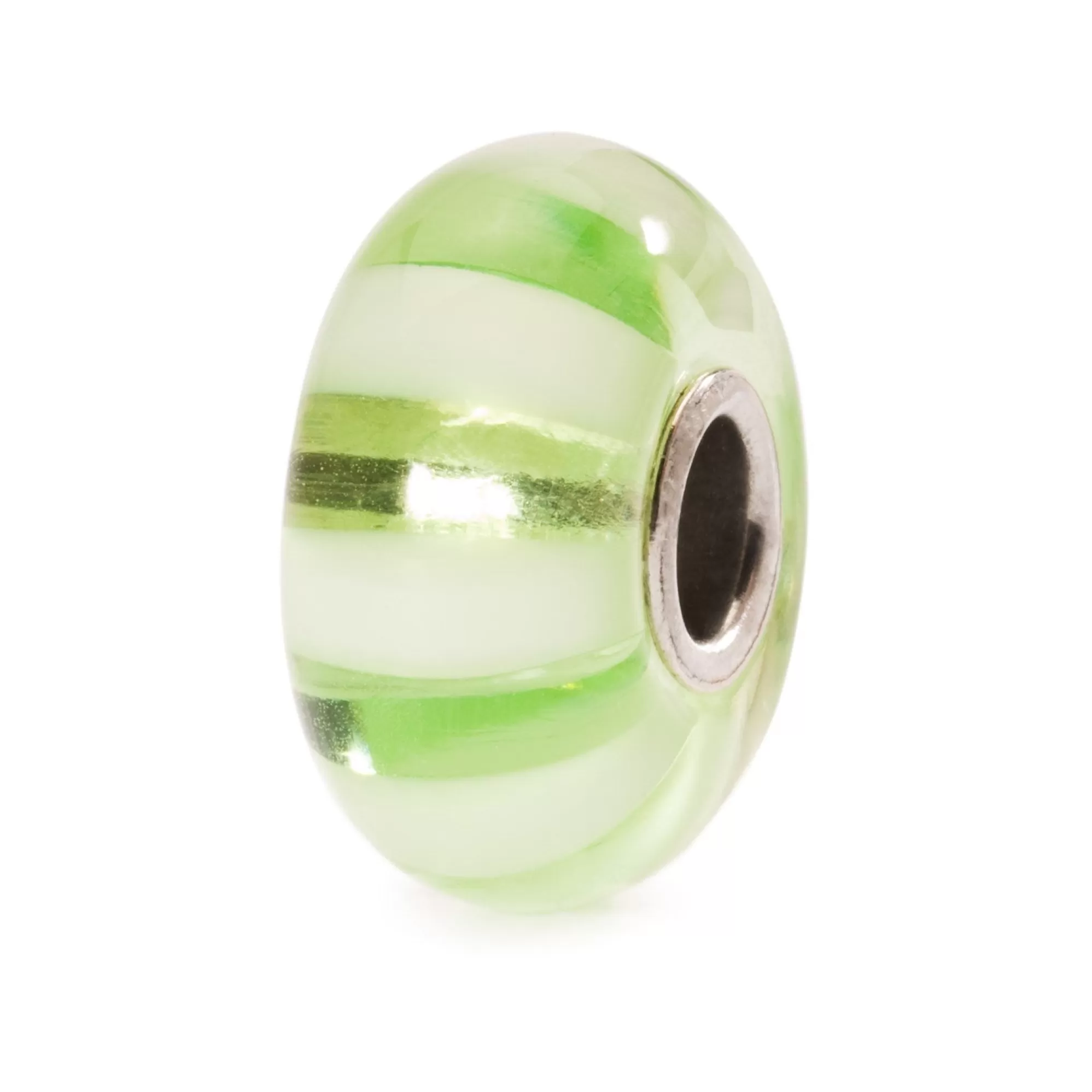 Online Trollbeads Light Green Stripe Bead