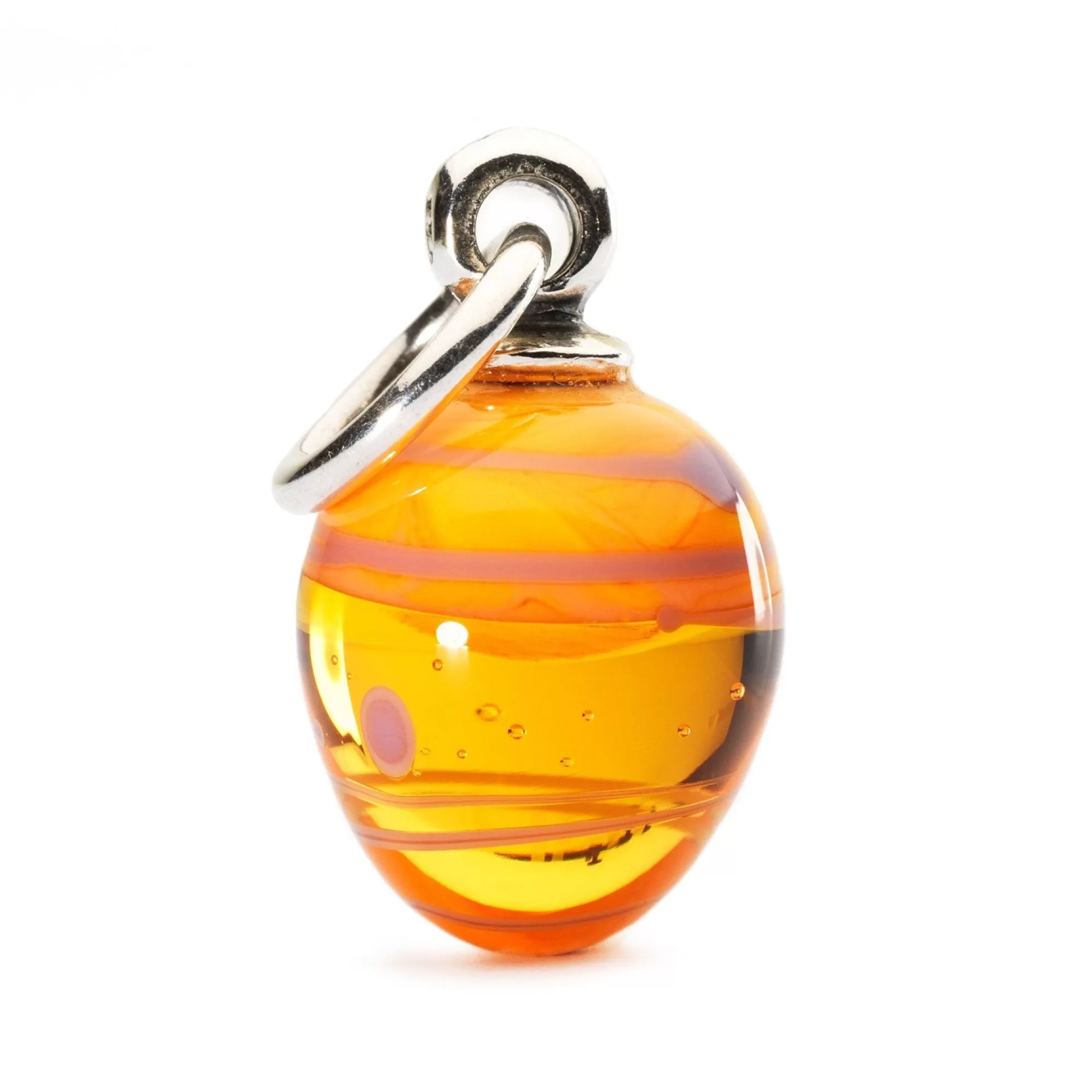 New Trollbeads Orange Twirl Tassel Bead