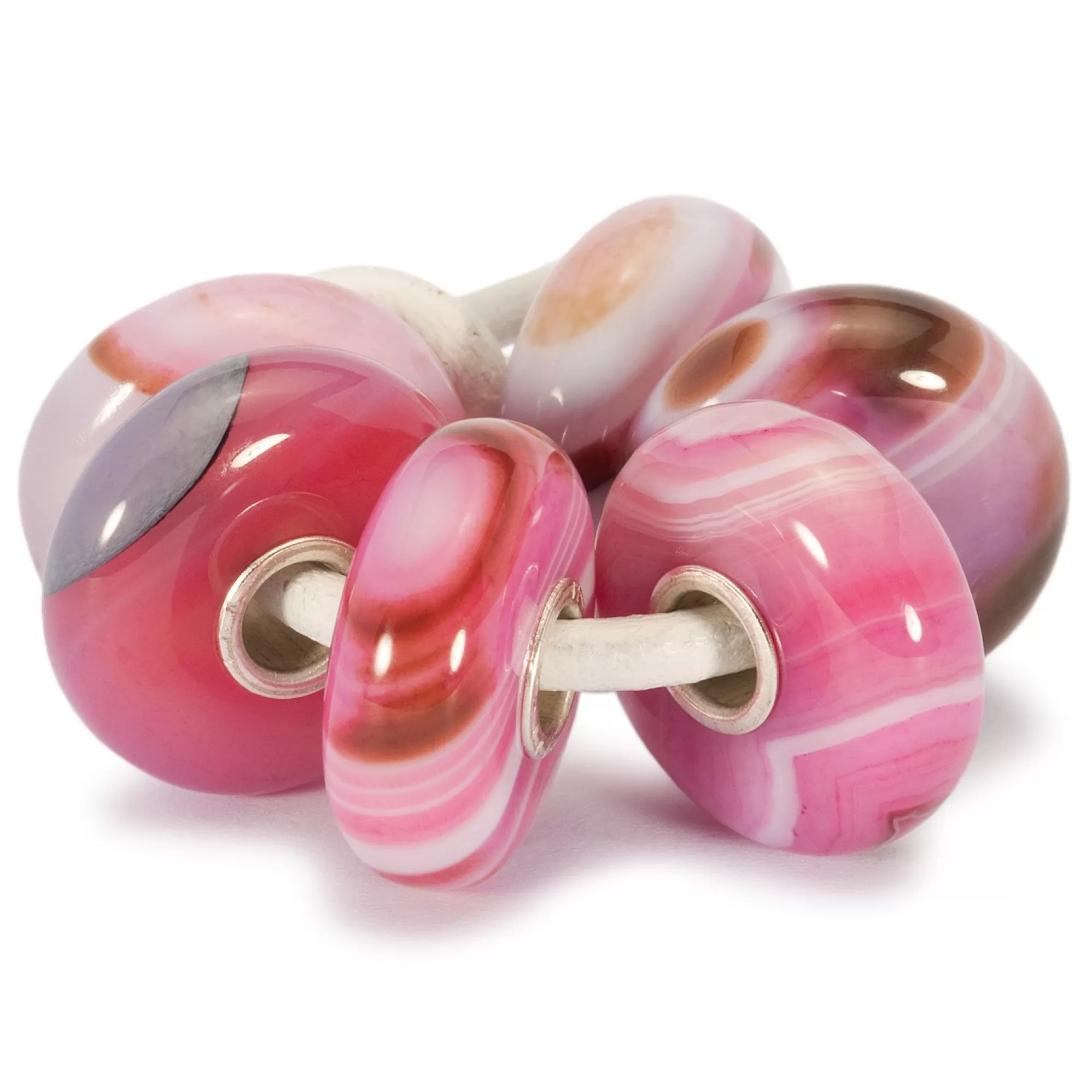 Fashion Trollbeads Pink Striped Agate Kit