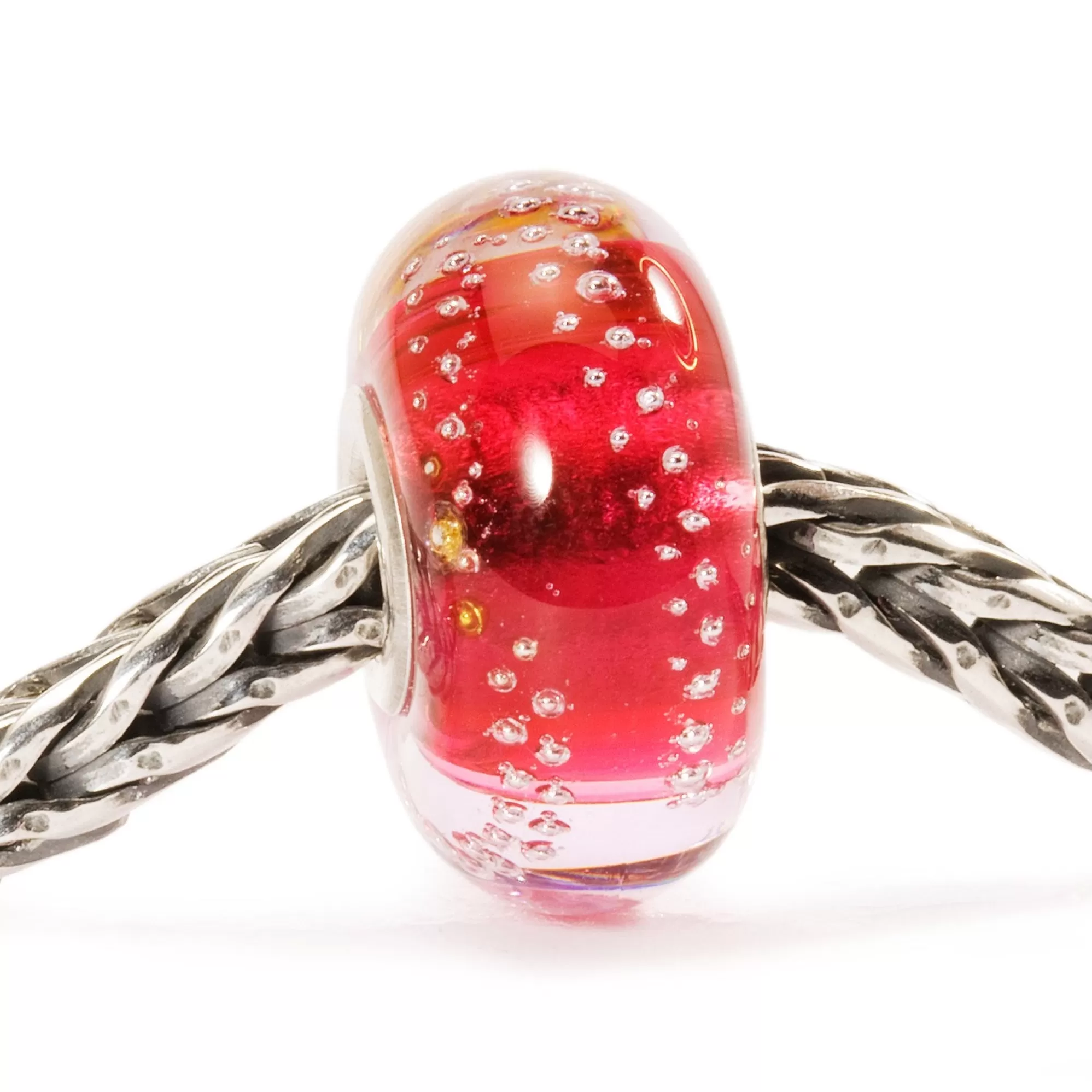 Sale Trollbeads Silver Trace, Pink Bead