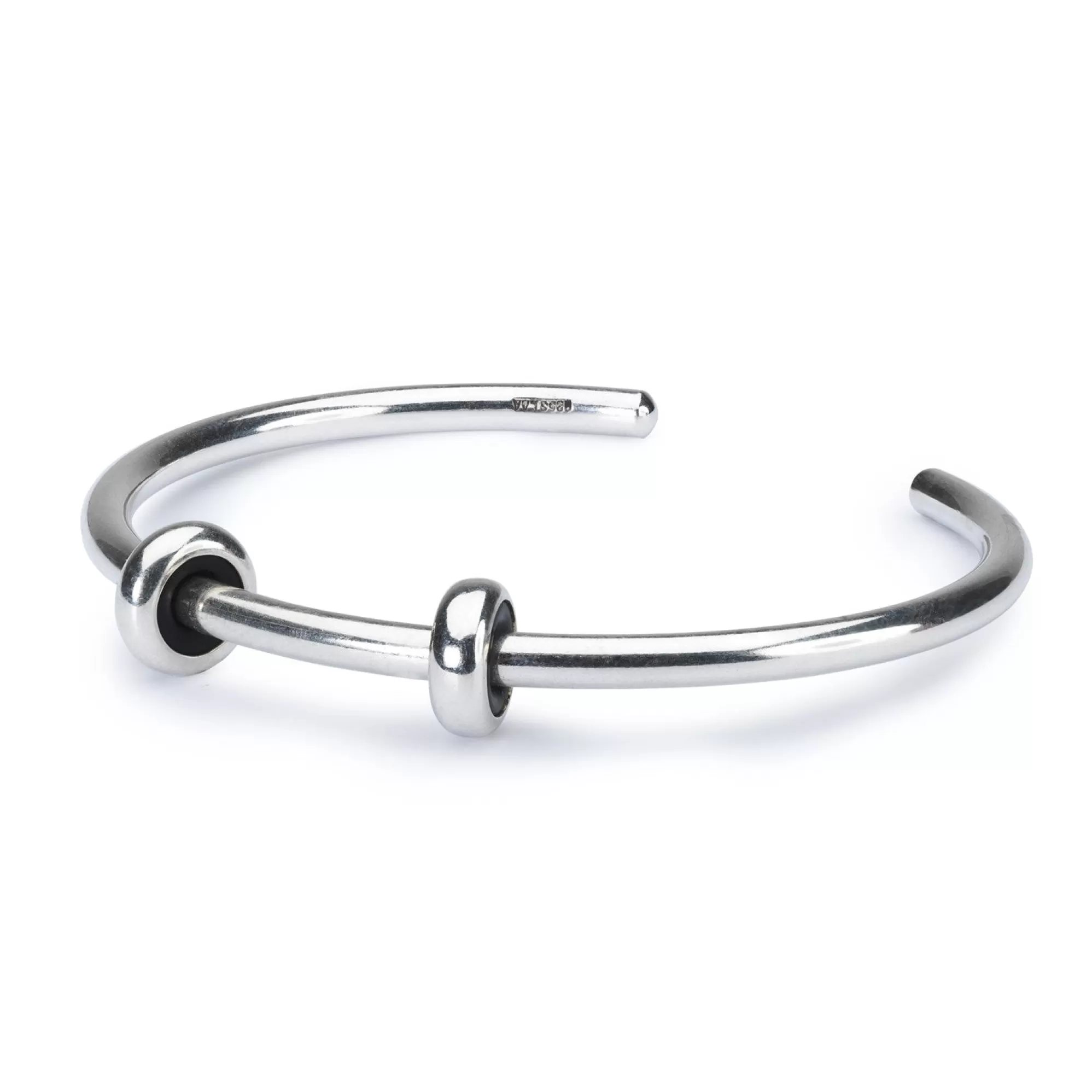 New Trollbeads Sterling Silver Bangle With 2 X Silver Spacers