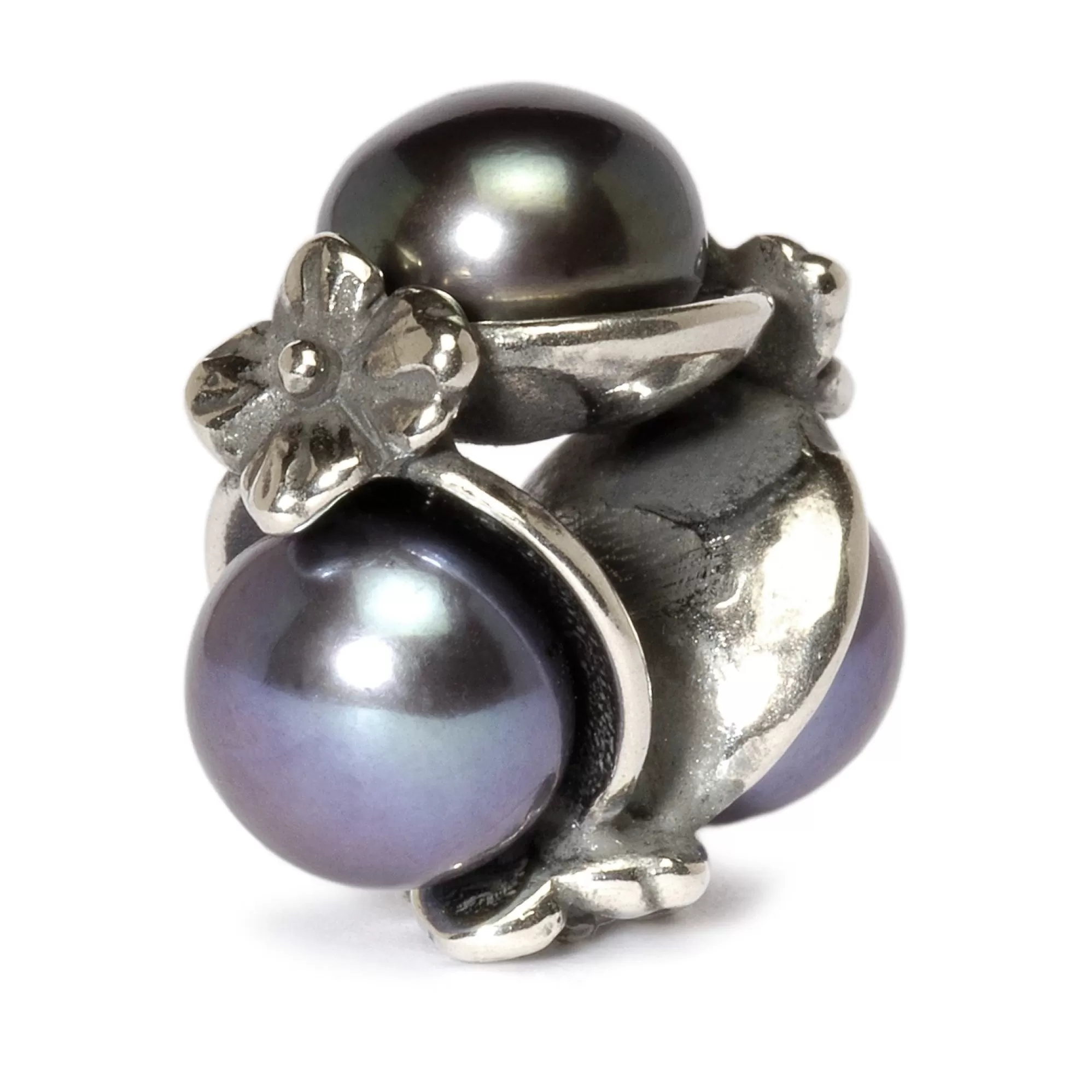 Shop Trollbeads Triple Pearl, Black Bead