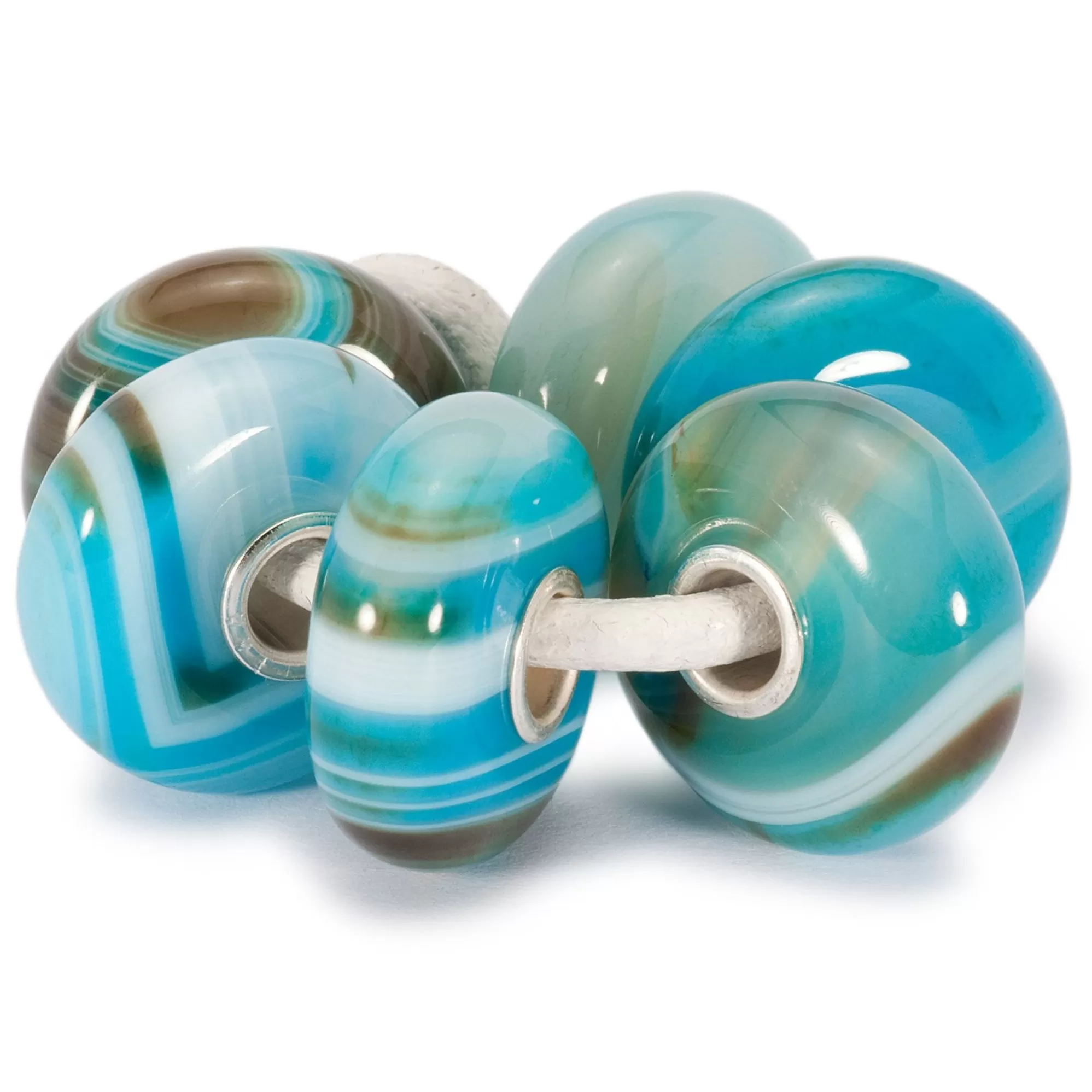 Fashion Trollbeads Turquoise Striped Agate Kit