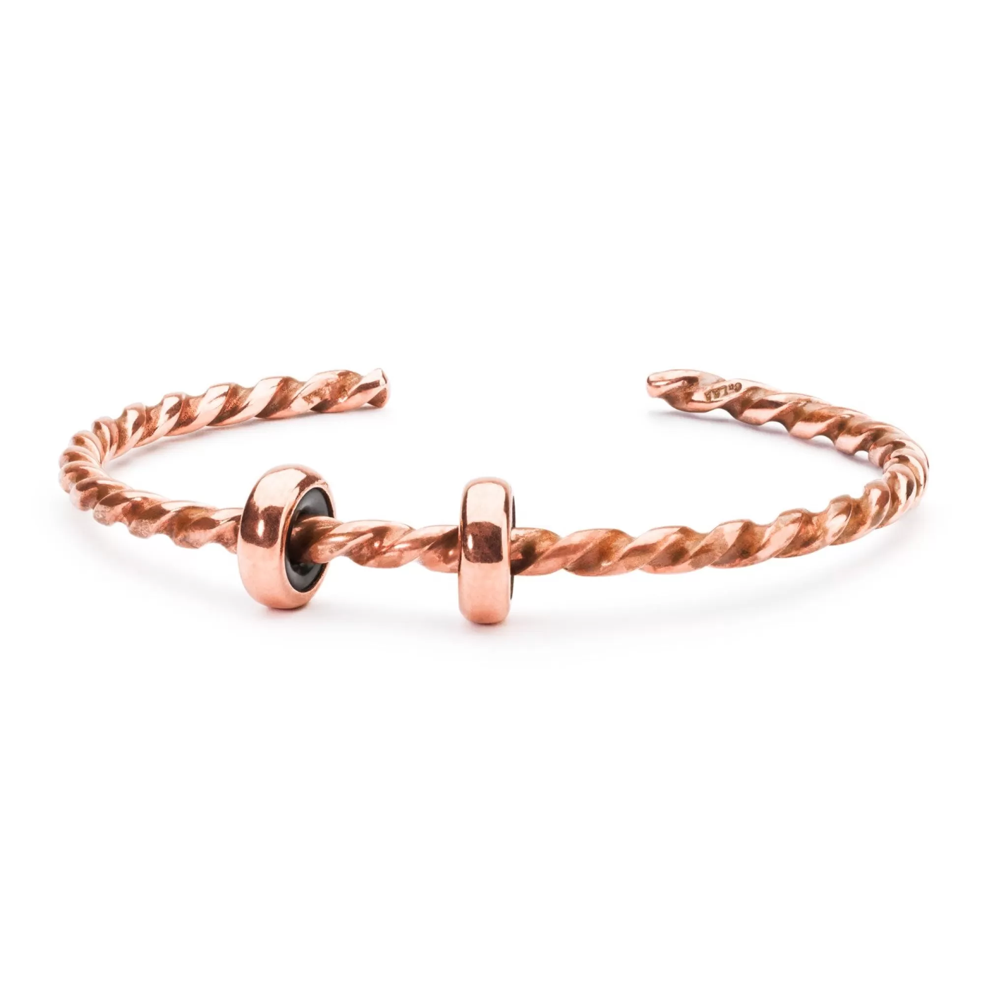 Fashion Trollbeads Twisted Copper Bangle With 2 X Copper Spacers