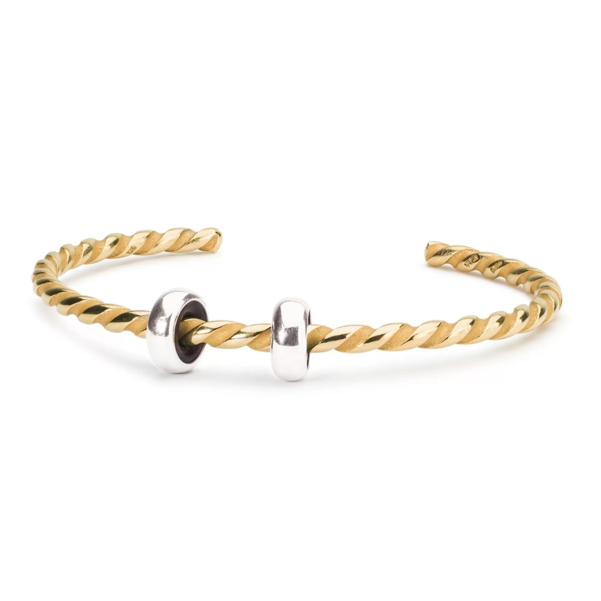 Discount Trollbeads Twisted Gold Plated Bangle With 2 X Silver Spacers